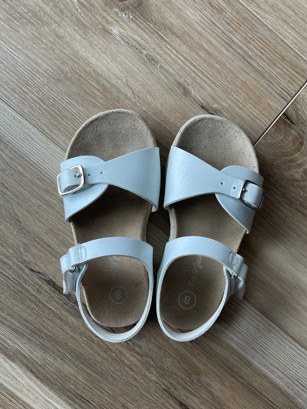 Cat & Jack White Cross-Strap Buckle Kids Sandals